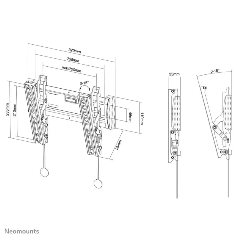 Tv set acc wall mount 10-40-black nm-w125black neomounts