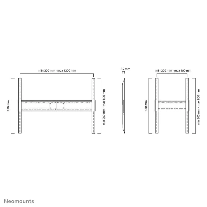 Tv set acc wall mount black-60-100 lfd-w1500 neomounts