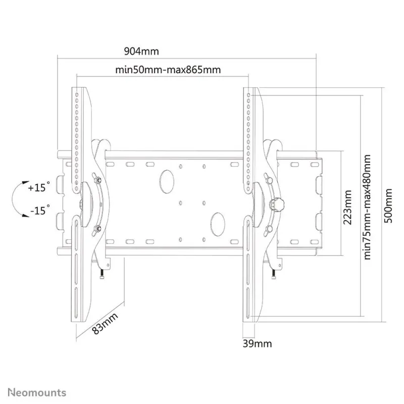 Tv set acc wall mount 37-85-plasma-w200black neomounts