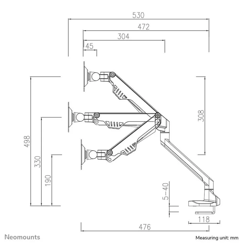 Monitor acc desk mount 10-32-fpma-d750black2 neomounts