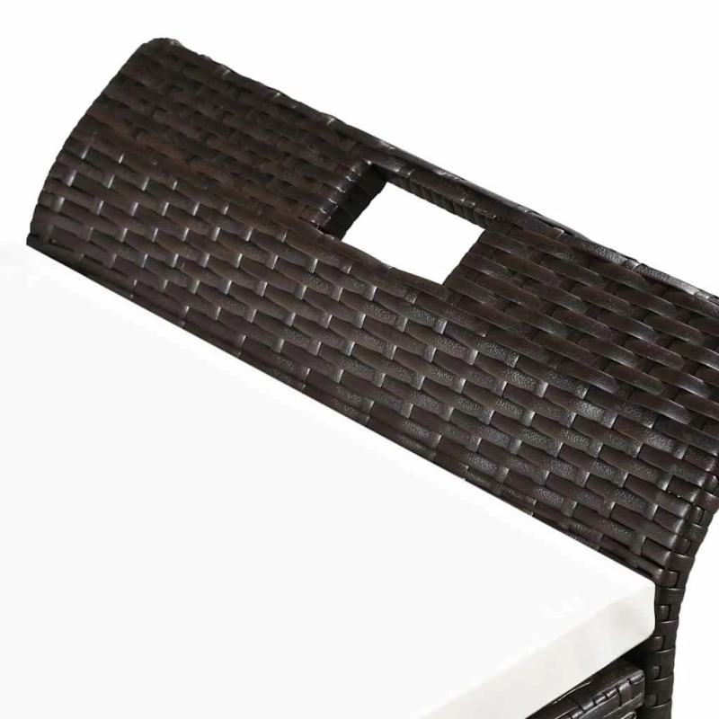 vidaXL uzglabāšanas sols ar matraci, 138 cm, PE rotangpalma, brūns