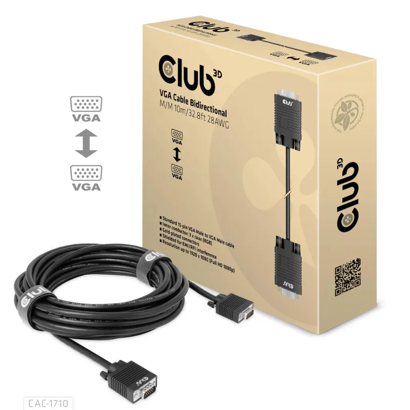 Cable vga to vga 10m-m-m cac-1710 club3d