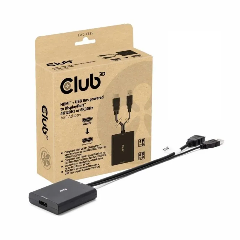 I-o adapter dp to usb-hdmi-m-f cac-1335 club3d