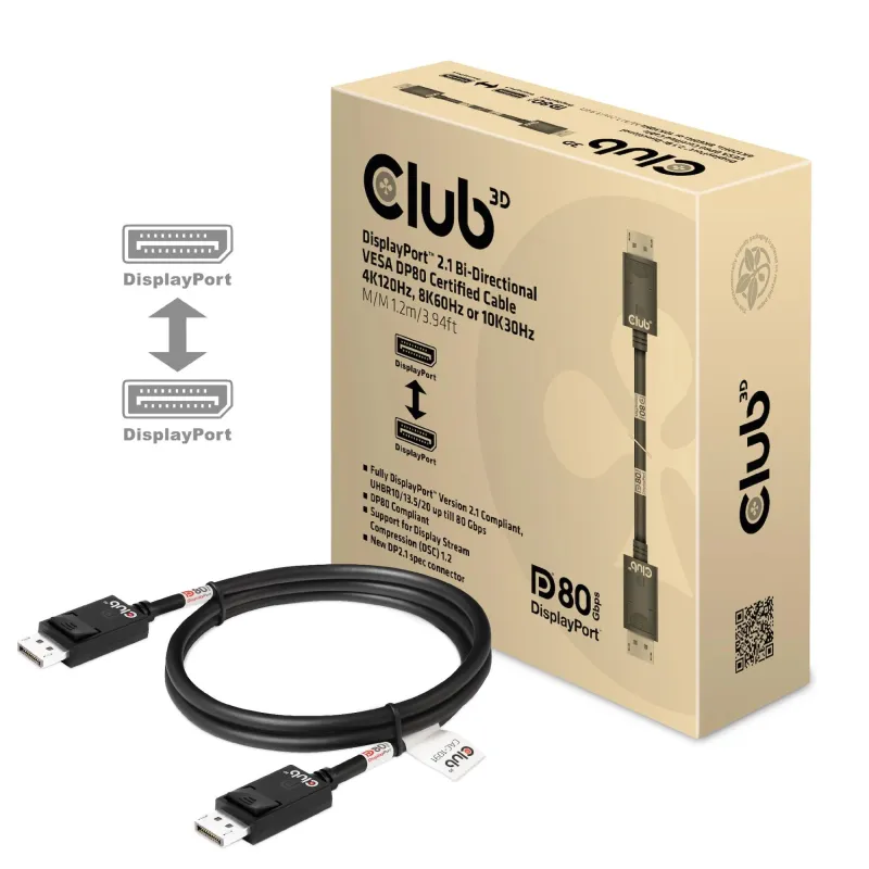 Cable dp to dp 1.2m-m-m cac-1091 club3d