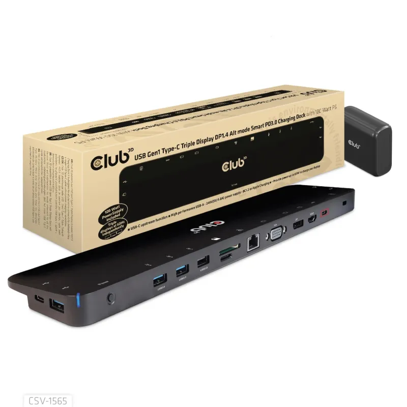 Nb acc docking station-usb-c 100w csv-1565 club3d
