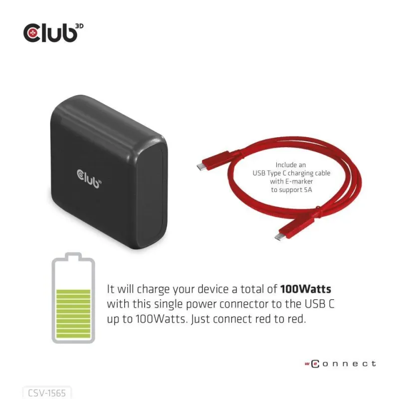 Nb acc docking station-usb-c 100w csv-1565 club3d