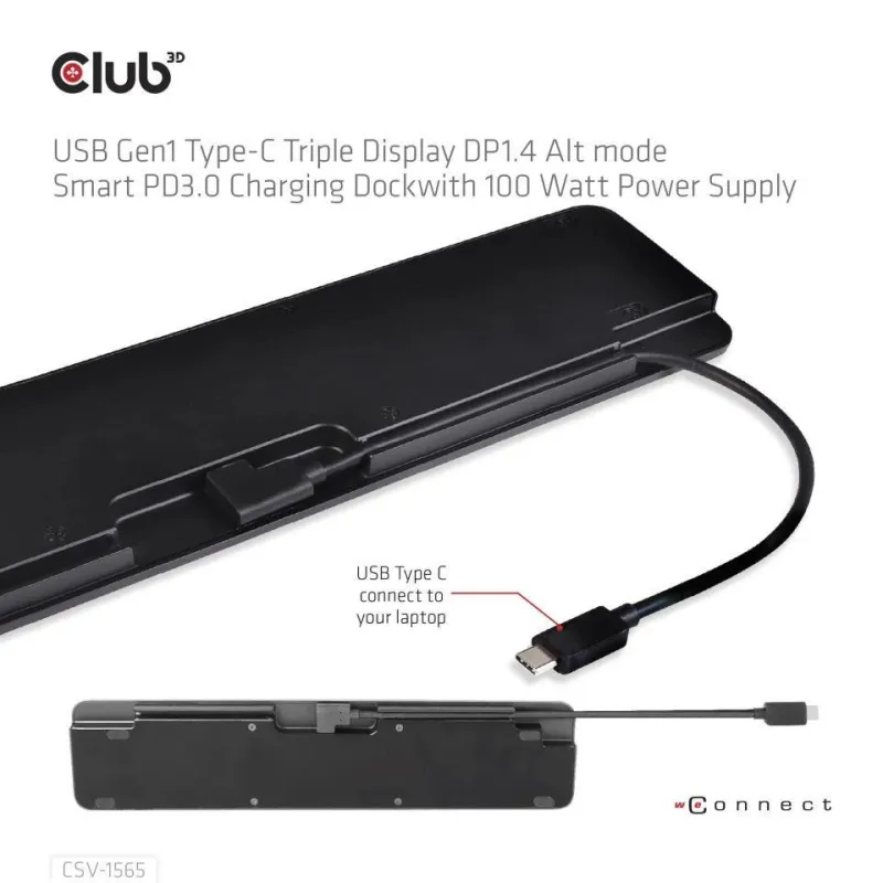 Nb acc docking station-usb-c 100w csv-1565 club3d