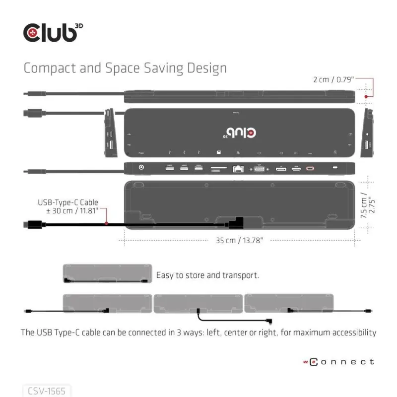 Nb acc docking station-usb-c 100w csv-1565 club3d