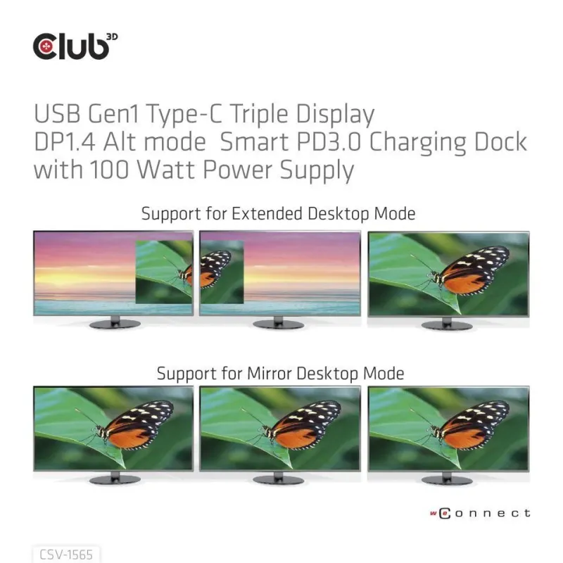 Nb acc docking station-usb-c 100w csv-1565 club3d