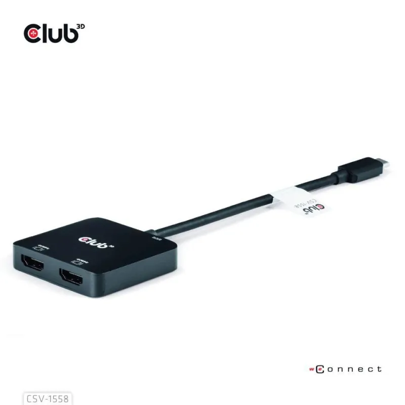 I-o hub usb-c to hdmi 2port-mst csv-1558 club3d