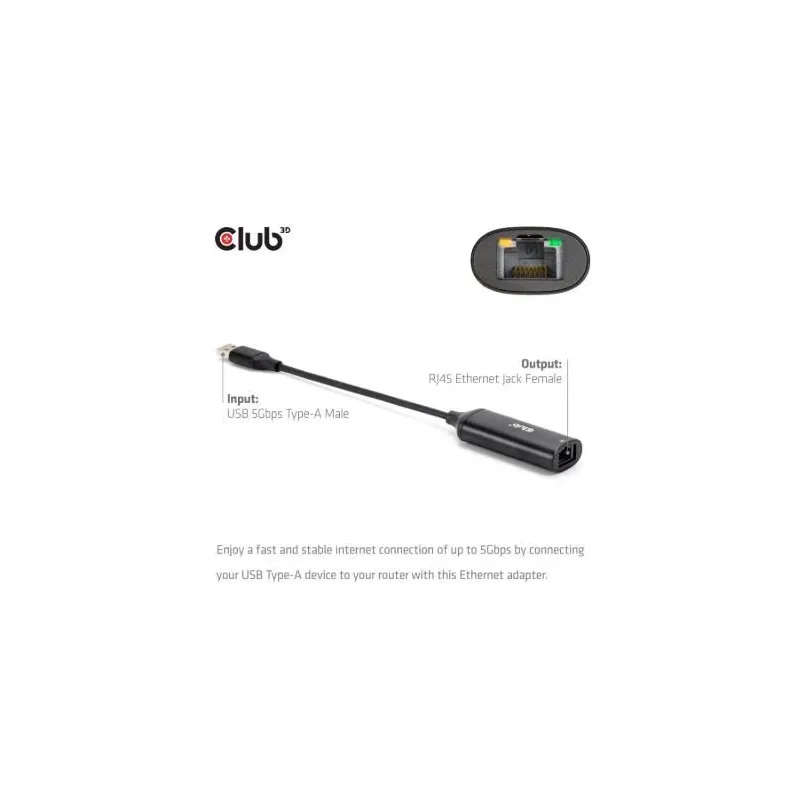 I-o adapter usb to rj45-m-f cac-1421 club3d