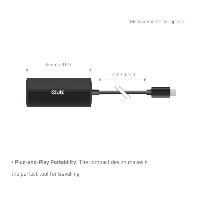 I-o adapter usb-c to rj45-10g m-f cac-2531 club3d