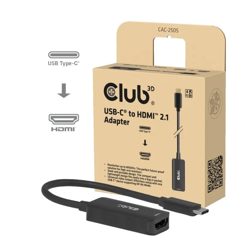 I-o adapter usb-c to hdmi-cac-2505 club3d