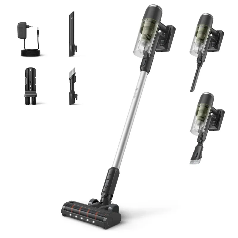 Vacuum Cleaner-PHILIPS-Upright-Bagless-Noise 80 dB-Green-Weight 1.2 kg-XC3033-01
