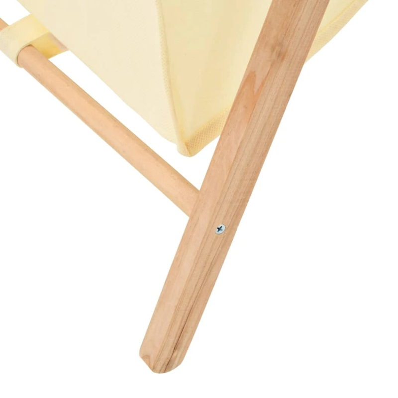 vidaXL veļas grozs, ciedra koks un audums, bēšs, 42x41x64 cm