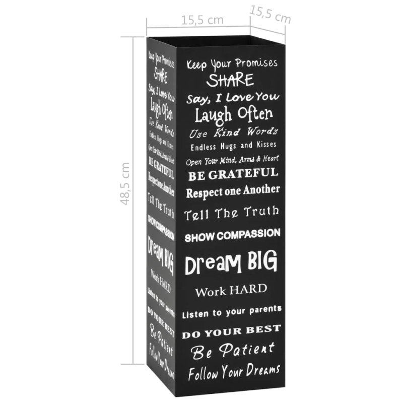 vidaXL lietussargu turētājs, melns tērauds