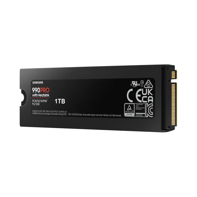 Samsung - 990 PRO with Heatsink - 1000 GB - SSD form factor M.2 2280 - Solid-state drive interface M.2 NVMe - Read speed 7450