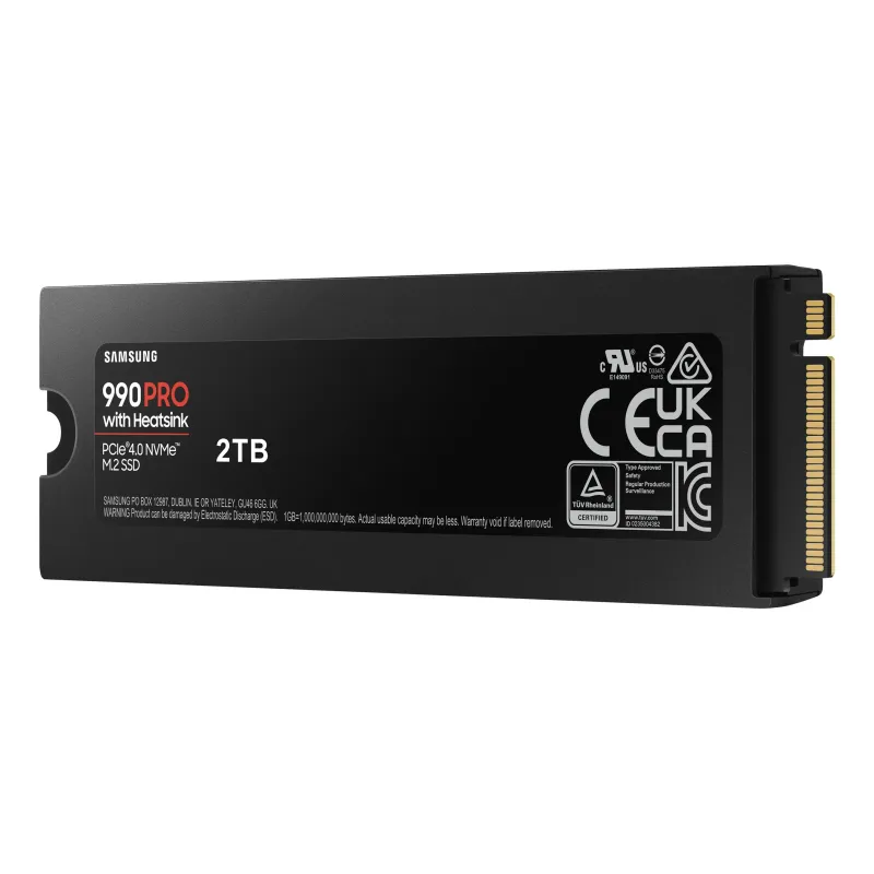 SSD-SAMSUNG-990 PRO with Heatsink-2TB-M.2-PCIE-NVMe-MLC-Write speed 6900 MBytes-sec-Read speed 7450 MBytes-sec-2.3mm-TBW 1200