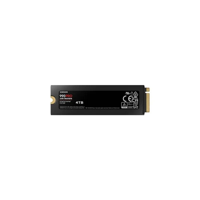 SSD-SAMSUNG-990 PRO with Heatsink-4TB-M.2-PCIe Gen4-NVMe-TLC-Write speed 6900 MBytes-sec-Read speed 7450 MBytes-sec-TBW 2400