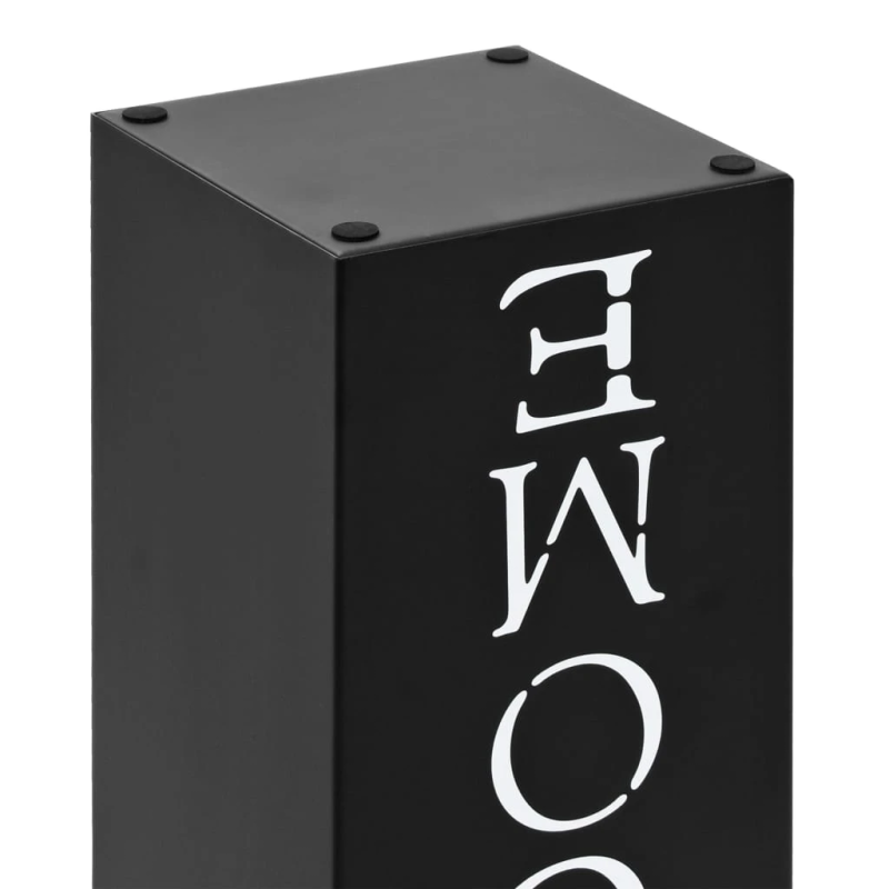 vidaXL lietussargu statīvs Welcome, melns tērauds