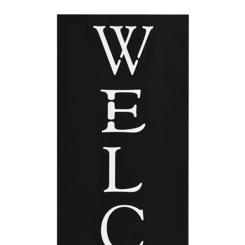 vidaXL lietussargu statīvs Welcome, melns tērauds