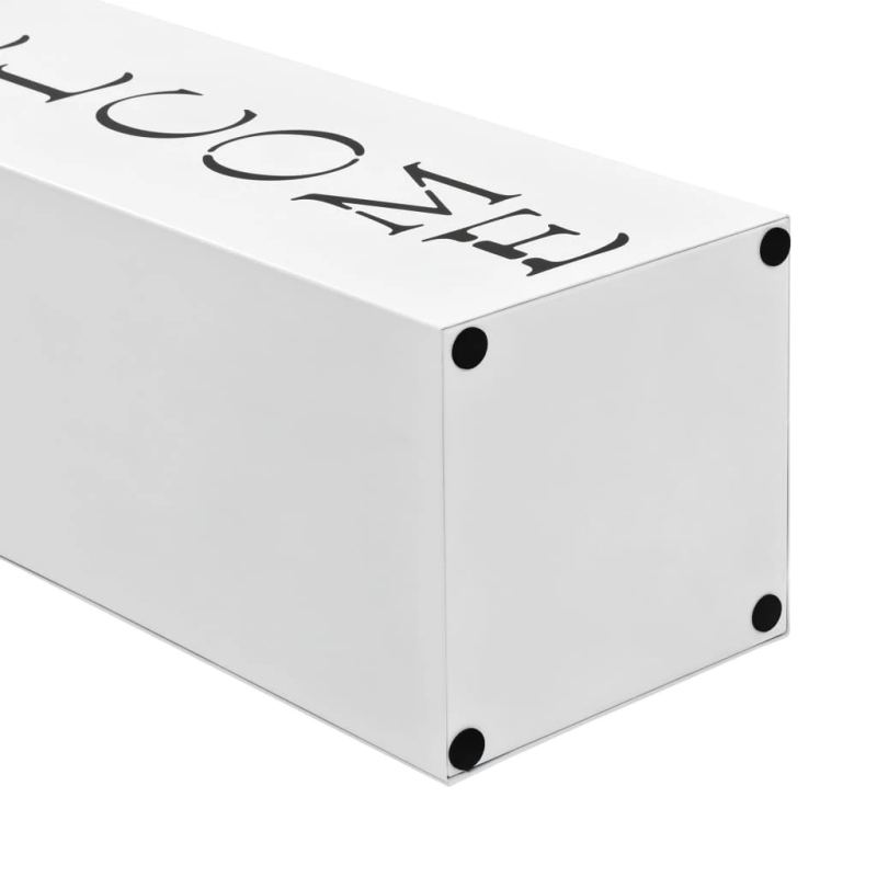 vidaXL lietussargu statīvs Welcome, balts tērauds