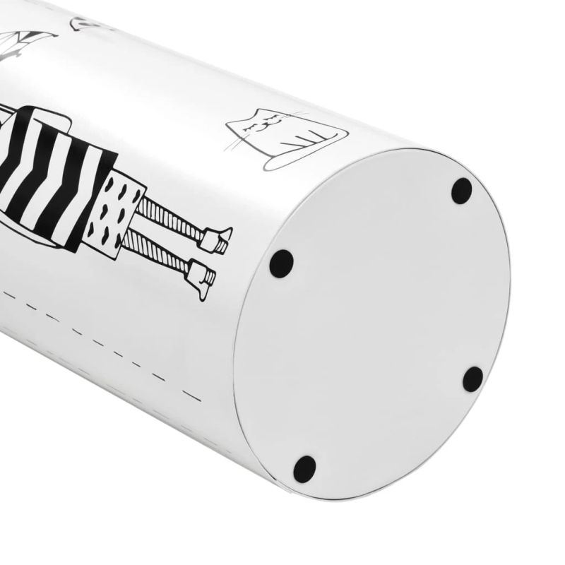 vidaXL lietussargu statīvs ar sieviešu attēliem, balts tērauds