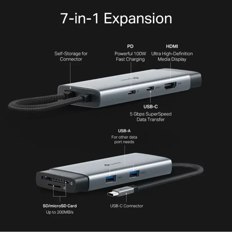 I-o hub usb-c 7port-uh7020c tp-link
