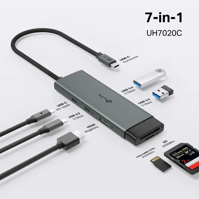 I-o hub usb-c 7port-uh7020c tp-link