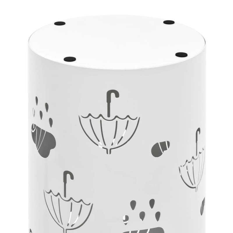 vidaXL lietussargu turētājs, balts tērauds