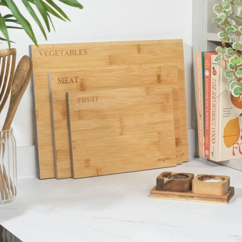 Salter BW072812EU7 3 Piece Bamboo Chopping Board Set