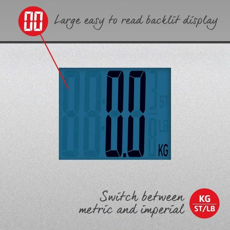 Salter 9075 SCFEU12 Max Electronic Digital Bathroom Scales, Silver