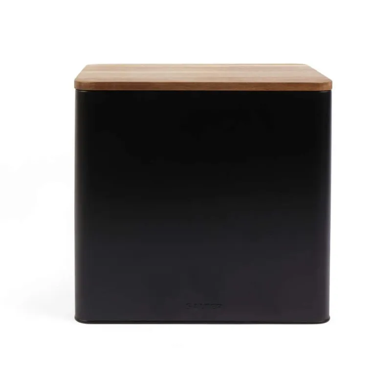 Salter BW128991 Toronto Bread Bin, Black-Wooden
