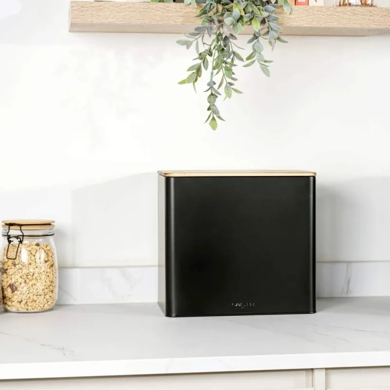 Salter BW128991 Toronto Bread Bin, Black-Wooden