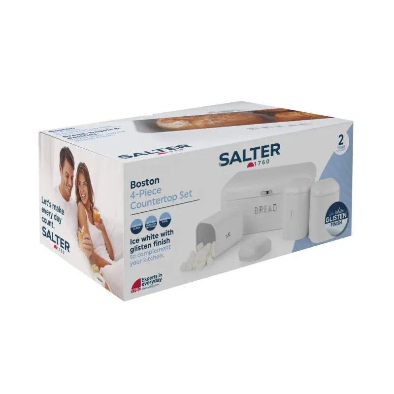 Salter BW14045EU7 Boston 4-Piece Countertop Set, Ice White