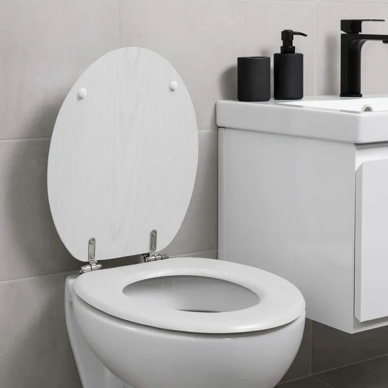 Beldray LA00000073WHTEU7 Wooden Toilet Seat