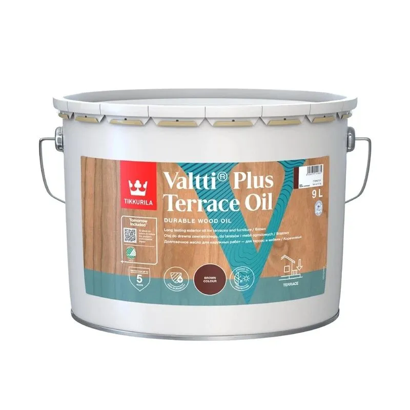 Koksnes eļļa Tikkurila Valtti Terrace Oil+ brūna 9l