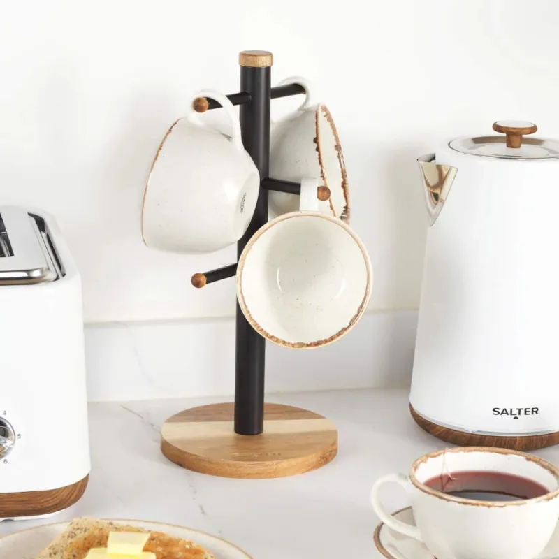 Salter BW1356611EU7 Toronto Mug Tree, Wood-Black