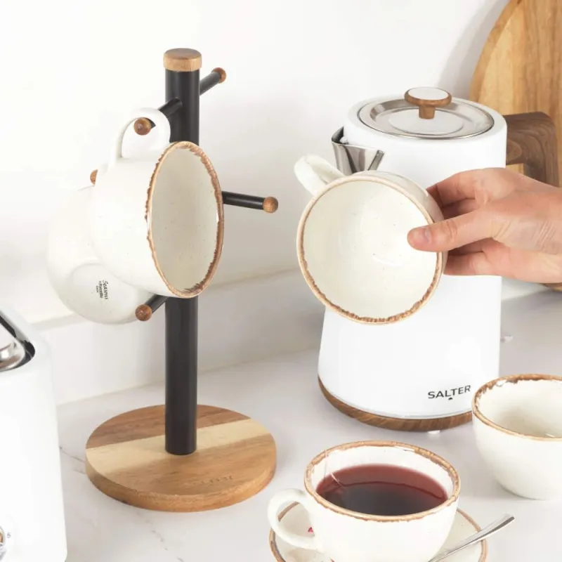 Salter BW1356611EU7 Toronto Mug Tree, Wood-Black