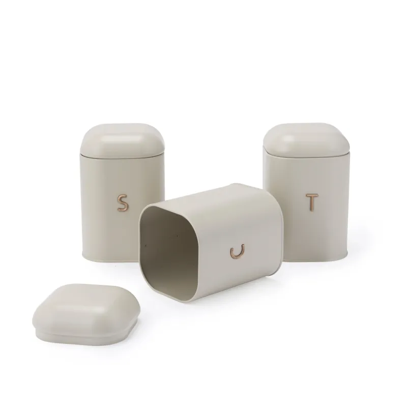 Salter BW13729OEU7 Pebble 3 Piece Canister Set Stone, Beige
