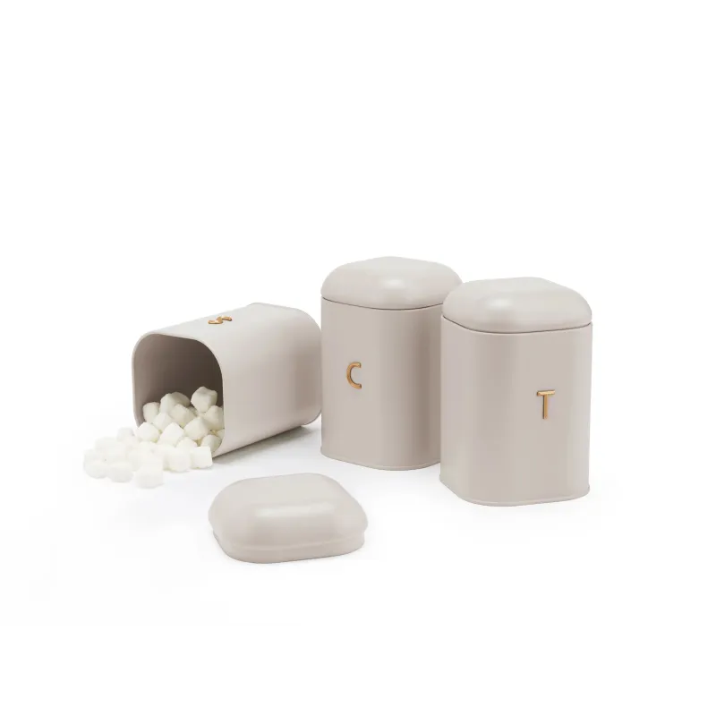 Salter BW13729OEU7 Pebble 3 Piece Canister Set Stone, Beige