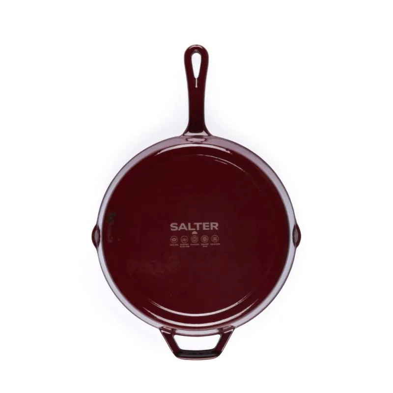 Salter BW13773R Cast Iron 26cm Fry Pan, Red