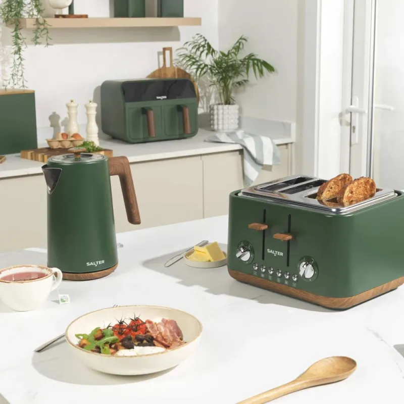 Salter BW12899G Toronto Bread Bin, Green-Wooden