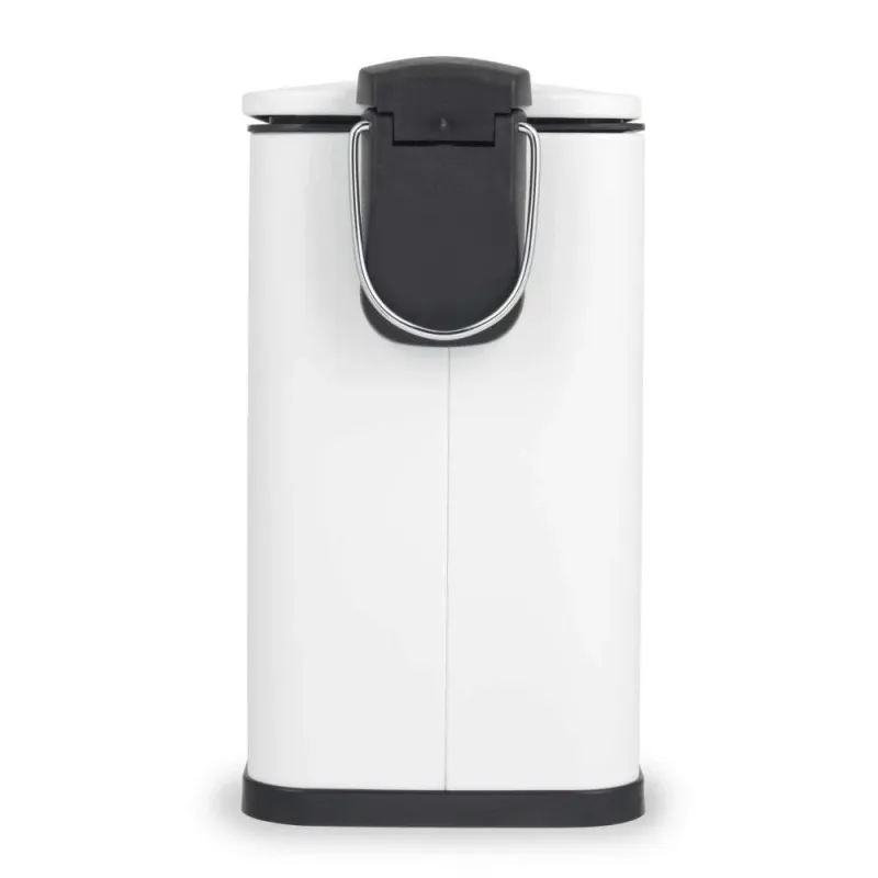 Beldray LA036690WHTPEU7 Slimline D-Shaped Pedal Bin 5-Litre, White