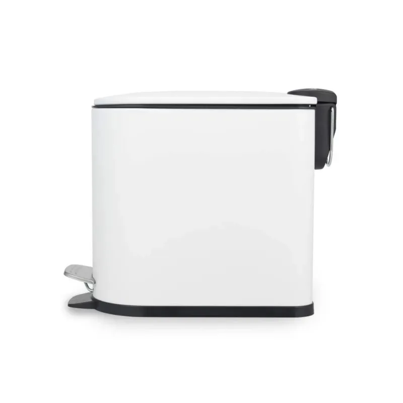 Beldray LA036690WHTPEU7 Slimline D-Shaped Pedal Bin 5-Litre, White