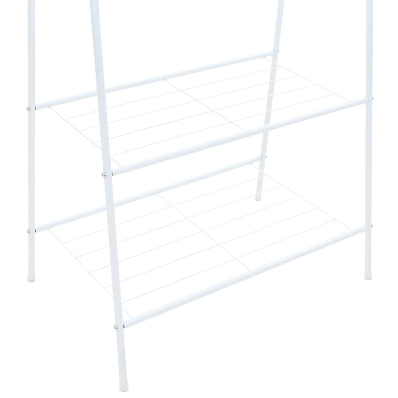 vidaXL drēbju pakaramais, 59x35x150 cm, balts