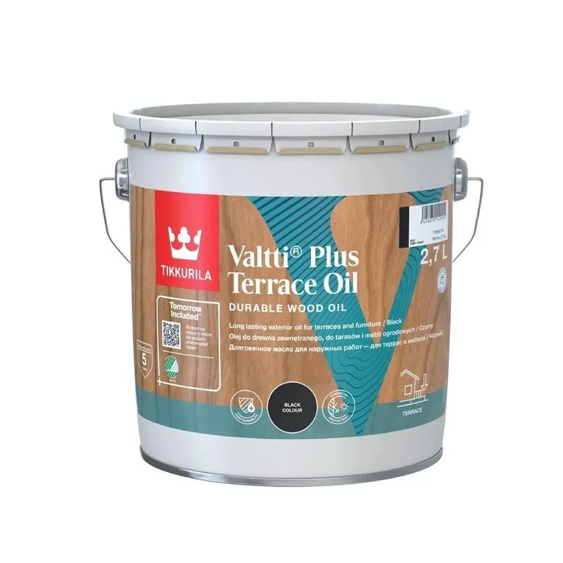 Koksnes eļļa Tikkurila Valtti Terrace Oil+ melna 2.7l