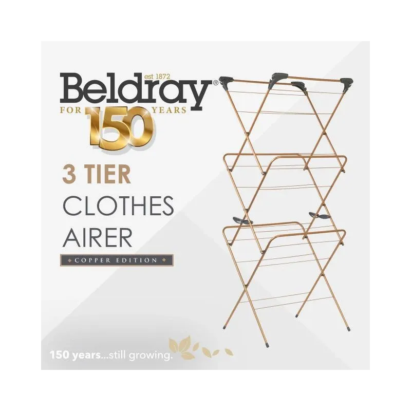 Beldray LA089397GRYEU7 150 Years 3 Tier Airer Grey & Copper