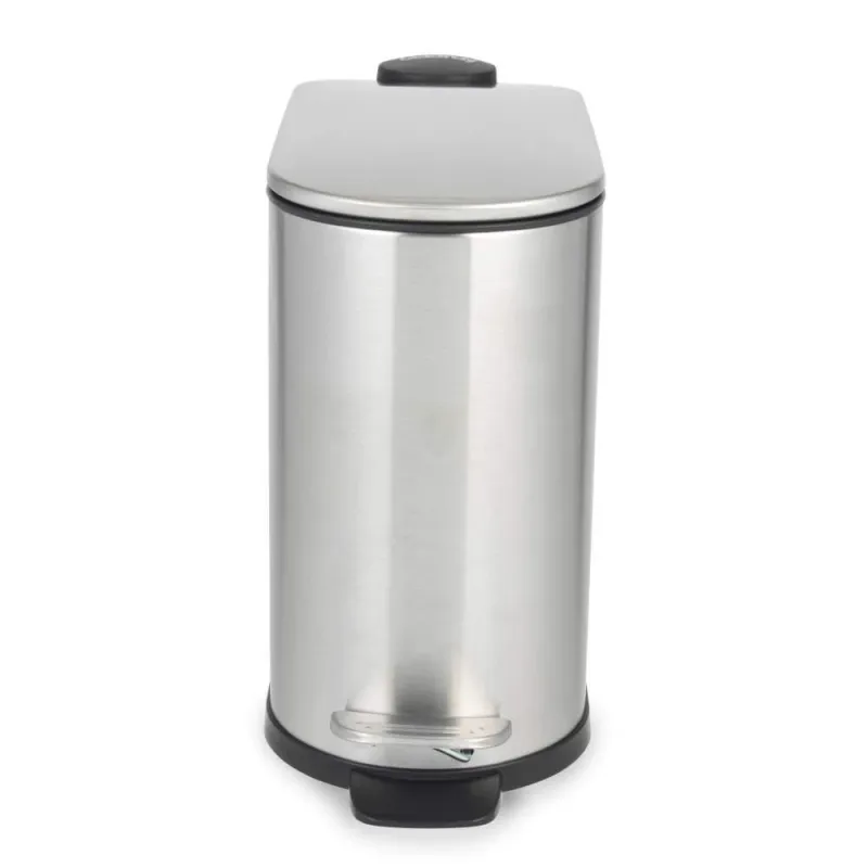 Beldray LA036683SSPEU7 Slimline D-Shaped Pedal Bin 5-Litre, Silver