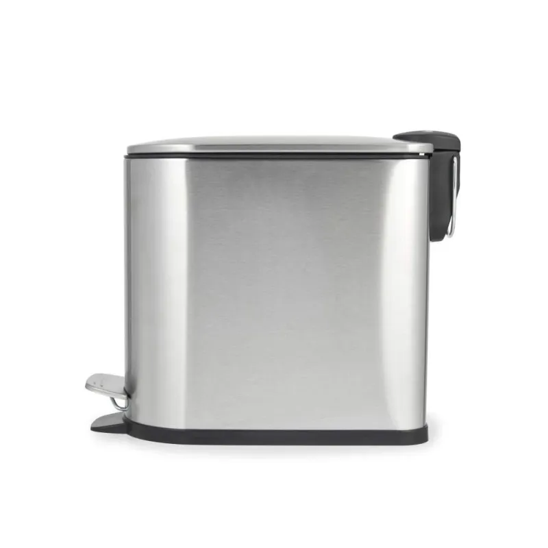 Beldray LA036683SSPEU7 Slimline D-Shaped Pedal Bin 5-Litre, Silver
